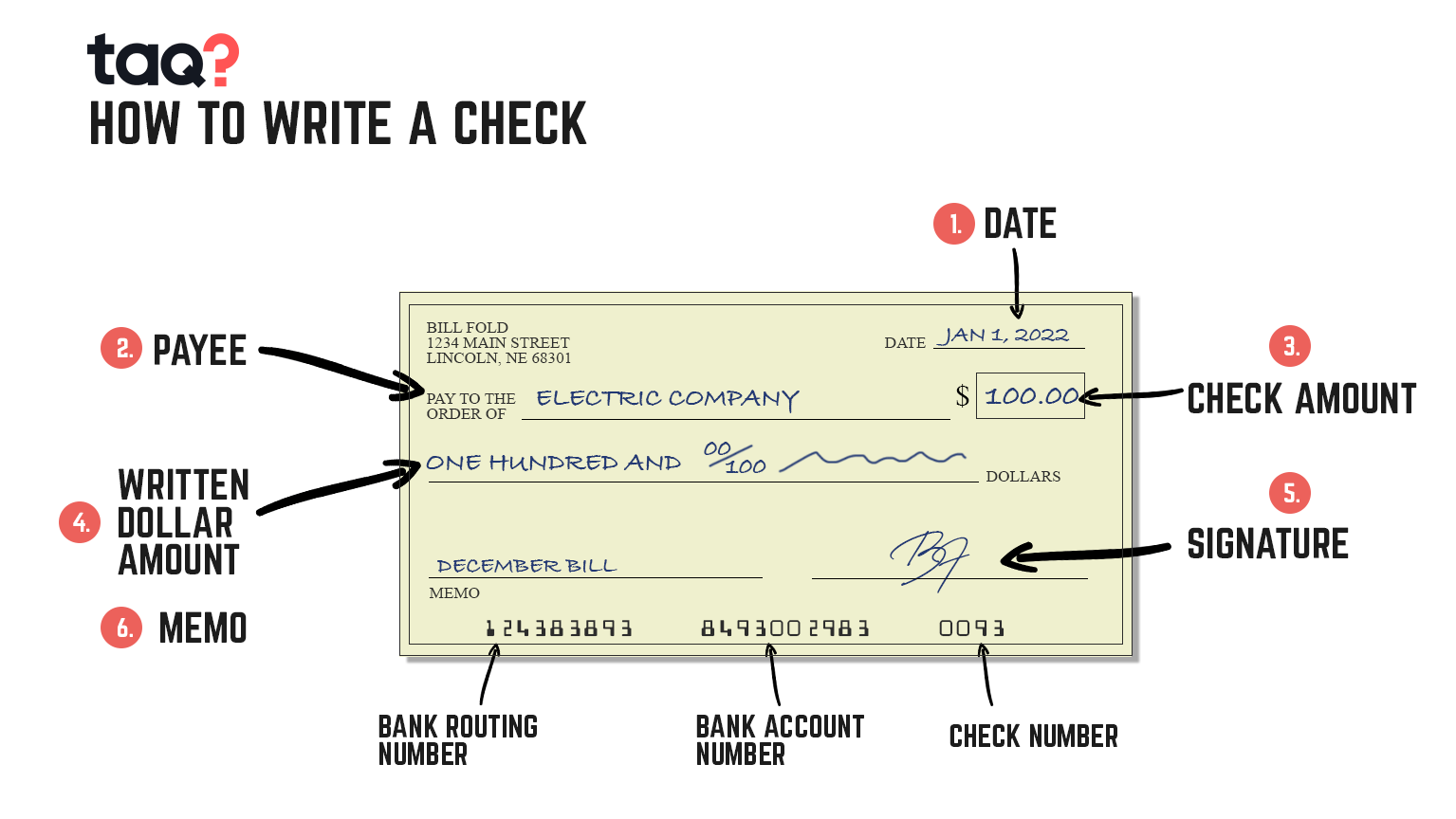 how to write a check